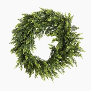 Ghirlanda di cedro artificiale in PE con fogliame realistico per decorazione natalizia