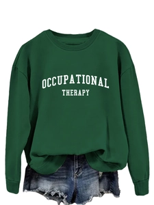 Detail von Occupational Therapy Sweatshirt mit Rippbündchen und Distressed-Denim-Shorts
