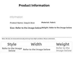 Detailed material specifications for sequined fabric Christmas tree bow decorations