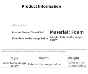 Size chart showing width and weight specifications for 8cm ribbed foam Christmas balls