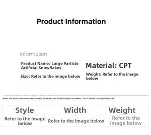 Detailed material specifications for CPT artificial snowflake powder and decorative fake snow