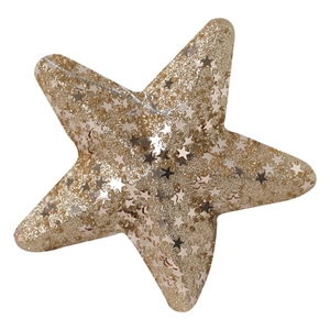 Décoration de Noël en forme d'étoile dorée scintillante avec paillettes pour le sapin