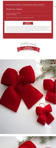 Detail view of red velvet Christmas bows showing soft fabric texture and festive design