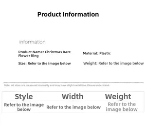 Detailed technical specifications for PVC Christmas wreath showing material and size details