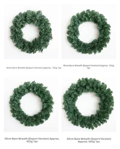 Green PVC Christmas wreath base in four sizes from 30cm up to 60cm for festive DIY decor