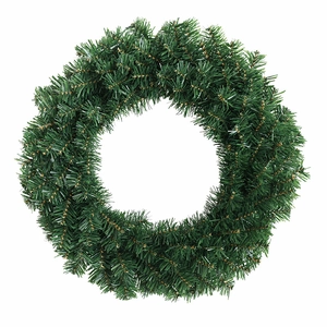 Classic dark green PVC artificial Christmas pine wreath for festive door and wall decor