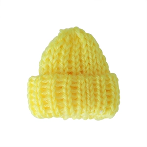 Mini gelbe Strickmütze Weihnachtsdekoration mit dicker Textur für Flaschenverschluss