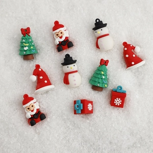 Mini decorazioni natalizie in gomma morbida con Babbo Natale, pupazzo di neve e pini