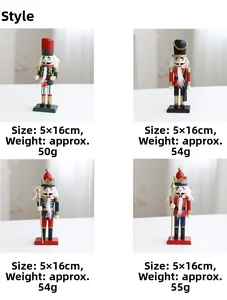 Detail view showing four unique nutcracker soldier styles in colorful painted wood