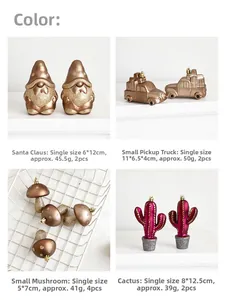 Detail specifications of assorted Christmas ornaments with size and weight measurements