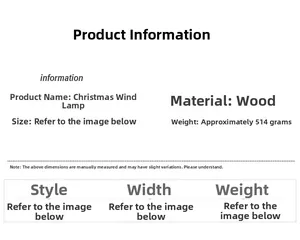 Detailed specifications of wooden Christmas lantern ornament weighing 514g with dimensions