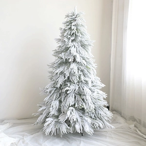 Artificial Flocked Snow Christmas Tree Full PE Material Realistic Winter Pine Tree For Home Showcase Holiday Party Decoration Ornament