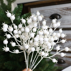Künstliche Weiße Beeren Zweige Stiele Für Weihnachtsbaum Dekoration Winter Festliche Haus Dekor Arrangement Schaumbeeren
