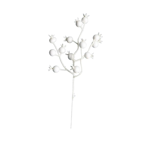 Künstlicher weißer Beerenstrauch für Weihnachtsbaumschmuck und Winter-Blumengestecke