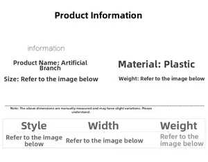 Detailed product specification table for white PE artificial Christmas plant branches
