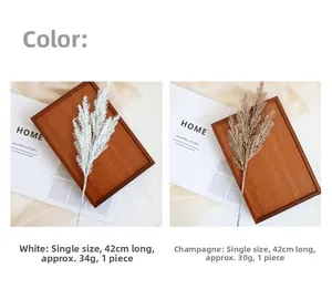 Detail of 42cm white and champagne artificial pine branches for Christmas tree decor