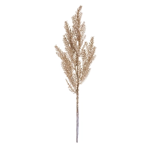 Sparkling gold glitter decorative branch pick for Christmas tree and wreath decoration