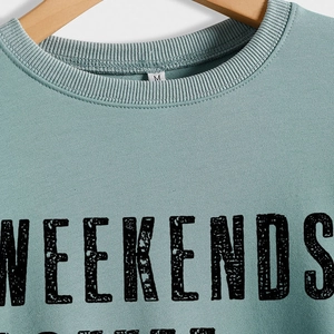 Women Casual Cotton Blend Crewneck Sweatshirt Weekends Coffee The Cabin Letter Print Long Sleeve Pullover Loose Fit Fashion Jumper Top