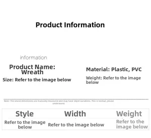 Specifiche per la ghirlanda di Natale con dettagli sui materiali in plastica e PVC di qualità