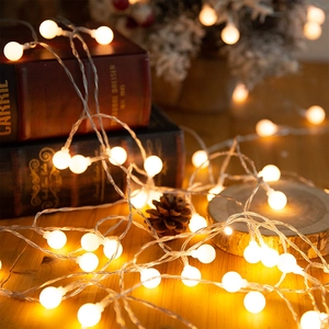 Warm White LED Globe String Lights Frosted Sphere Fairy Lights For Christmas Bedroom Party Wedding Indoor Outdoor Decoration
