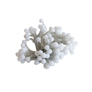 Frosted white LED round ball string lights with transparent wire for festive decoration