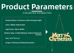 Spécifications détaillées de la lampe suspendue LED Joyeux Noël avec motifs de rennes