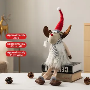 Plüsch-Weihnachtsrentier mit Maßen: 67 cm Höhe, 21 cm Breite und 233 g Gewicht für Deko
