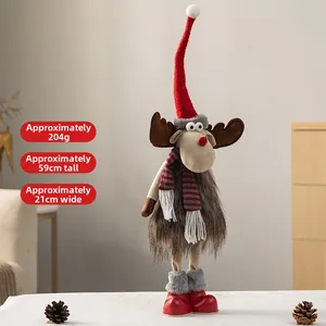 Detailaufnahme von Plüsch-Weihnachtsrentier mit Maßen 59x21cm und 204g Gewicht