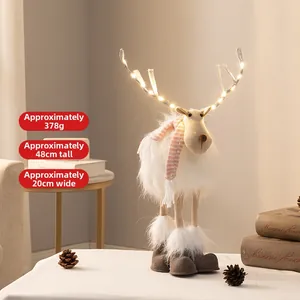Leuchtendes Weihnachtsrentier mit LED-Geweih, Gewicht 378g und Höhe 48cm Dekoration
