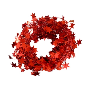 Guirlande de Noël rouge étoilée pour décoration de fête et ornements festifs DIY