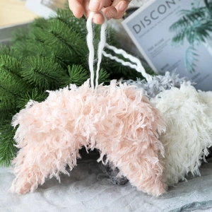 Décorations de Noël en forme de lune en peluche rose, blanche et grise à texture douce