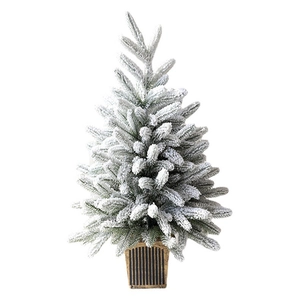 Árbol de Navidad PE nevado de 45cm en maceta vintage para decoración de mesa festiva