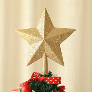 Estrella de Copa de Árbol de Navidad con Brillantina Plástico Estrella de Cinco Puntas Adorno para Decoración de Árbol de Navidad Oro Plata Rosa Púrpura Blanco Rojo Azul Festivo Fiesta