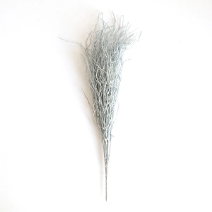 Silver glitter grass spray Christmas floral pick for holiday shop window decorations