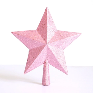 Estrella de Navidad rosa con purpurina de 24,5 cm para decoración festiva del árbol