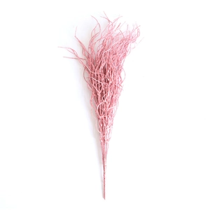 Pink decorative artificial branch with glitter for Christmas party and window display