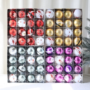 Boules de Noël Peintes en Plastique Décorations Suspendues pour Sapin de Noël Maison Fête Fenêtre Décor Festif