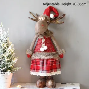 Detail of Christmas reindeer plush doll with telescopic legs adjustable from 70cm to 85cm