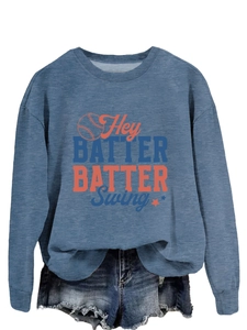 Sweat bleu avec imprimé baseball rétro et détail de short en jean délavé