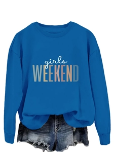 Détail du sweat-shirt bleu avec imprimé artistique coloré girls WEEKEND pour femmes