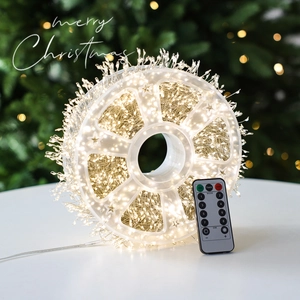 LED Cluster String Lights High Density Copper Wire With Remote Control For Christmas Garden Courtyard Decor Warm White