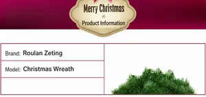 Detail of green PVC artificial Christmas wreath with realistic pine needle texture