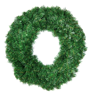 Ghirlanda natalizia artificiale in PVC verde folto per decorazioni festive di porte