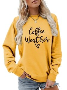Detail of Ginger Coffee Weather sweatshirt featuring ribbed cuffs and soft cotton texture