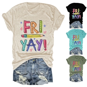 Detail showing various color options for the school stationery print crewneck t-shirt