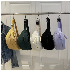 Sacs de poitrine en velours côtelé de cinq couleurs avec sangles réglables et zip