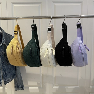 Corduroy striped crossbody chest bag for women in five colors with adjustable strap