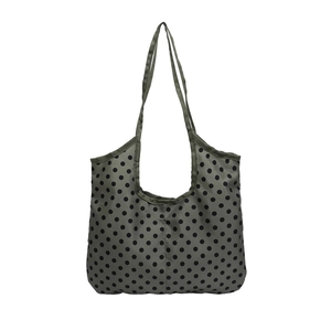 Grand sac fourre-tout vert olive à pois noirs pour le style décontracté d'automne