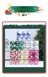 Detail of 6cm Christmas ball set with hand-painted snowflake and glitter textures