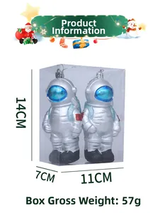 Astronaut Christmas tree ornaments set in transparent packaging with 14x11x7cm dimensions